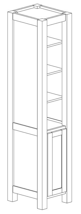 Bertch 18" Interlude Single Door Linen Cabinet