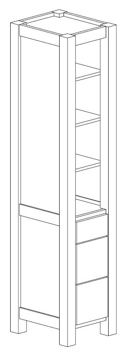 Bertch 18" Interlude 3 Drawer Linen Cabinet