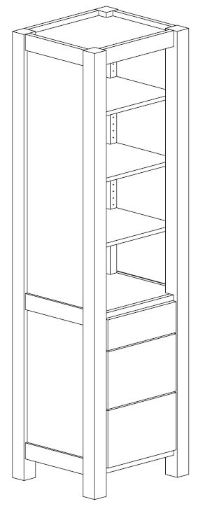 Bertch 24" Interlude 3 Drawer Linen Cabinet