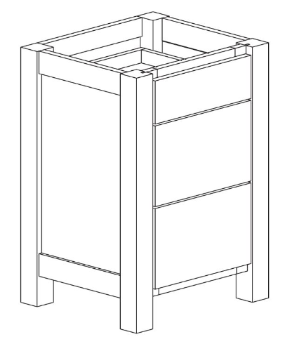Bertch 18" Interlude 3-Drawer Base Cabinet