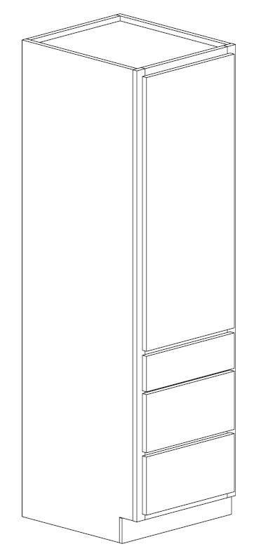 Bertch 15" Single Door Linen Cabinet with 3 Drawers