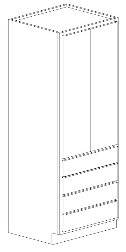 Bertch 24" Double Door Linen Cabinet with 4 Drawers