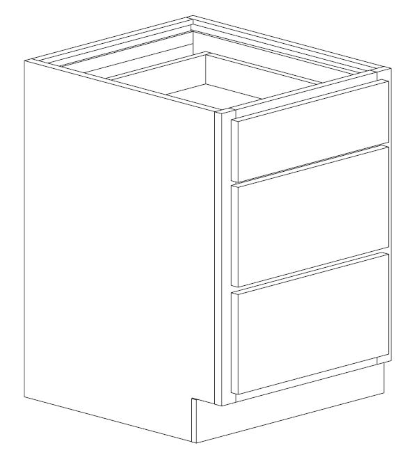 Bertch 12" 3 Drawer Base Cabinet