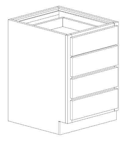 Bertch 12" 4 Drawer Base Cabinet
